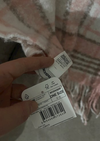 Pembe Ekose Örgü Kadın Yün Şal - Görsel 2