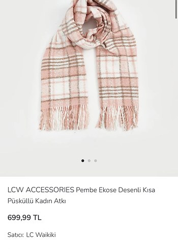 Pembe Ekose Örgü Kadın Yün Şal - Görsel 3