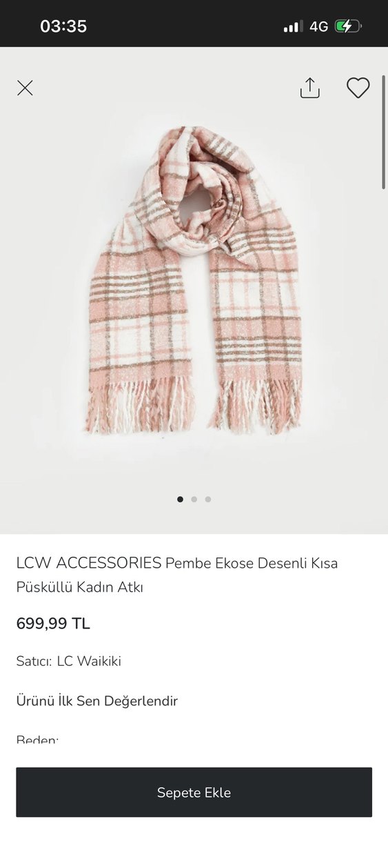 Pembe Ekose Örgü Kadın Yün Şal - Görsel 3