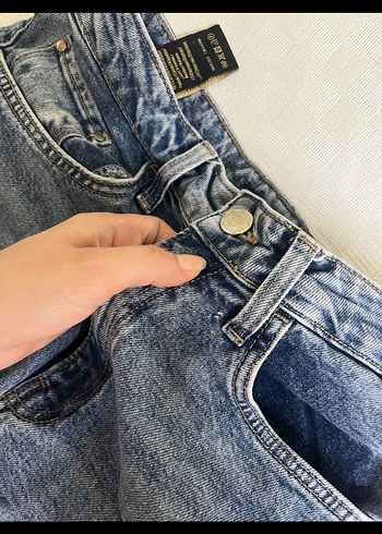 Gri Mavi Rahat Kesim Kadın Kot Pantolon - Görsel 3