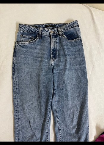 Gri Mavi Rahat Kesim Kadın Kot Pantolon - Görsel 2