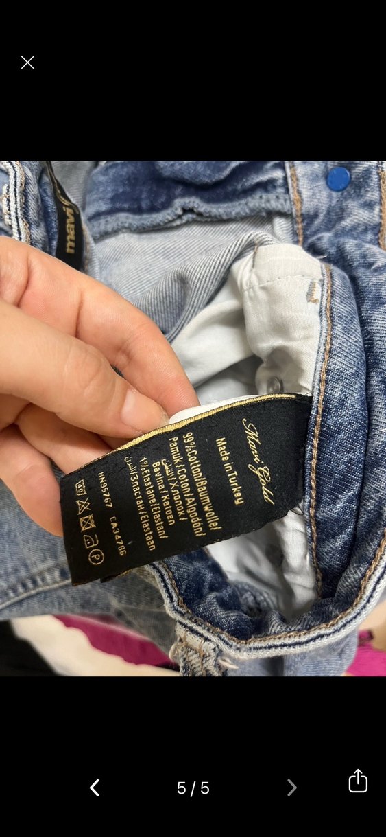 Gri Mavi Rahat Kesim Kadın Kot Pantolon - Görsel 4