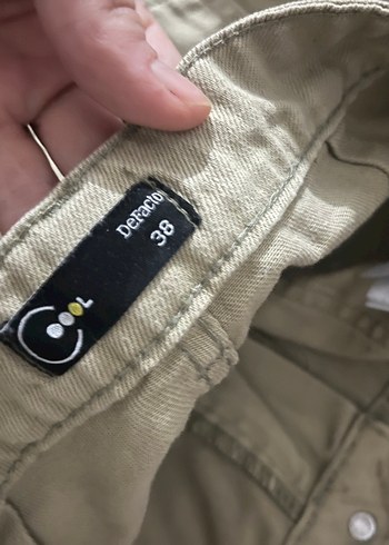 Kadın Haki Yüksek Bel Mini Şort - Görsel 3