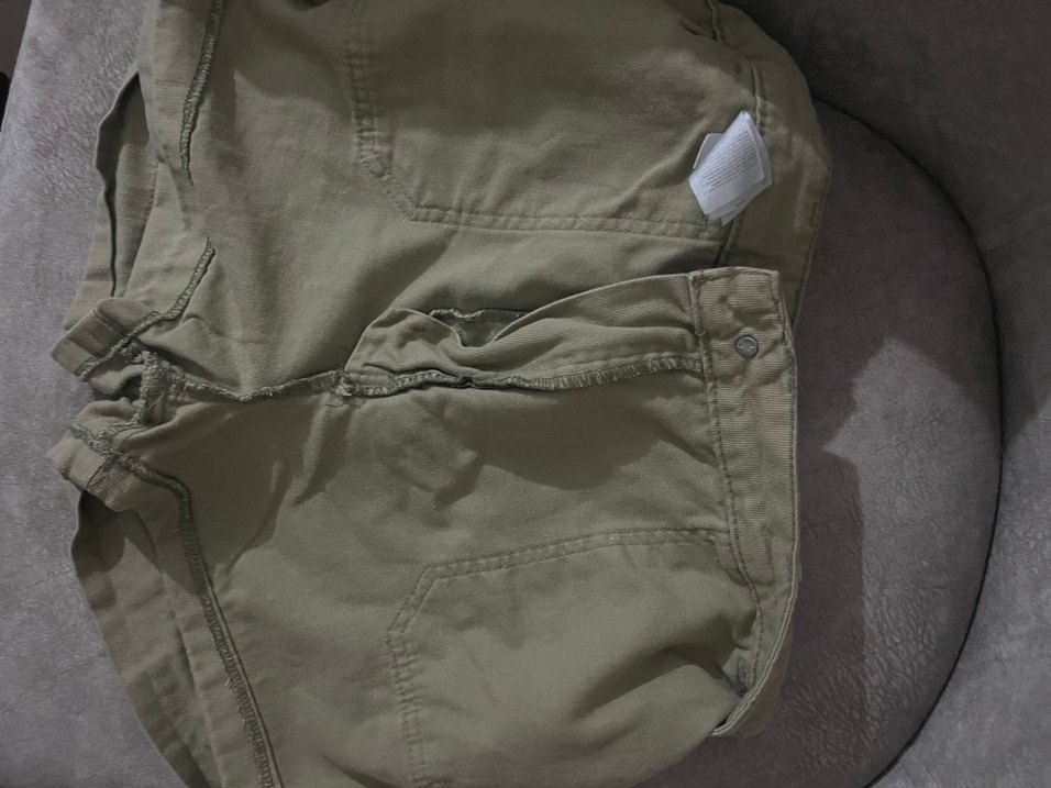 Kadın Haki Yüksek Bel Mini Şort - Görsel 4