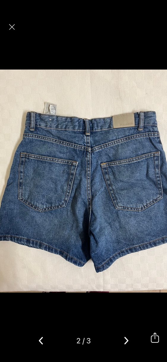 Kadın Mavi Denim Mini Şort - Görsel 2