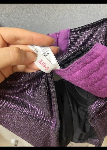 Mor Strappy Gotik Büstiyer - Görsel 4