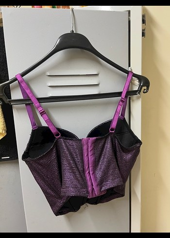 Mor Strappy Gotik Büstiyer - Görsel 3