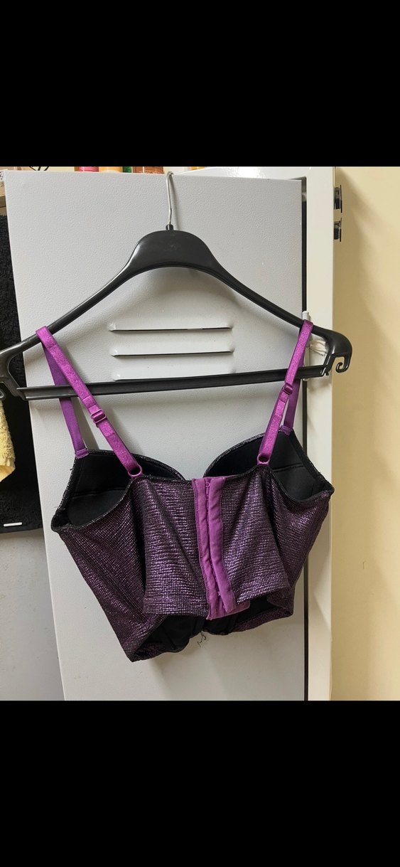 Mor Strappy Gotik Büstiyer - Görsel 3