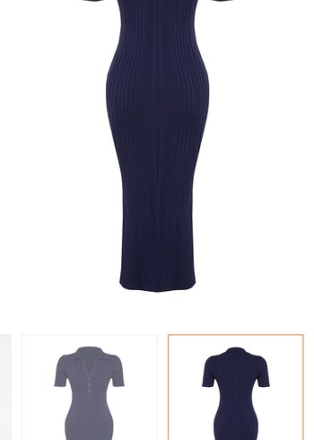 Kadın Lacivert Uzun Triko Elbise - Görsel 8