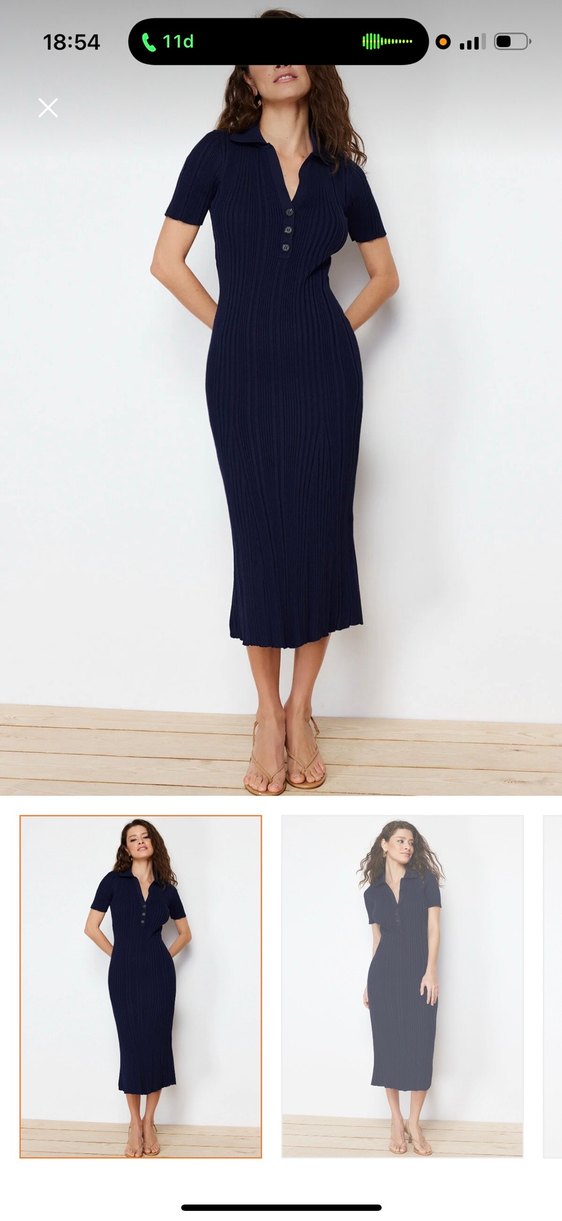 Kadın Lacivert Uzun Triko Elbise - Görsel 2