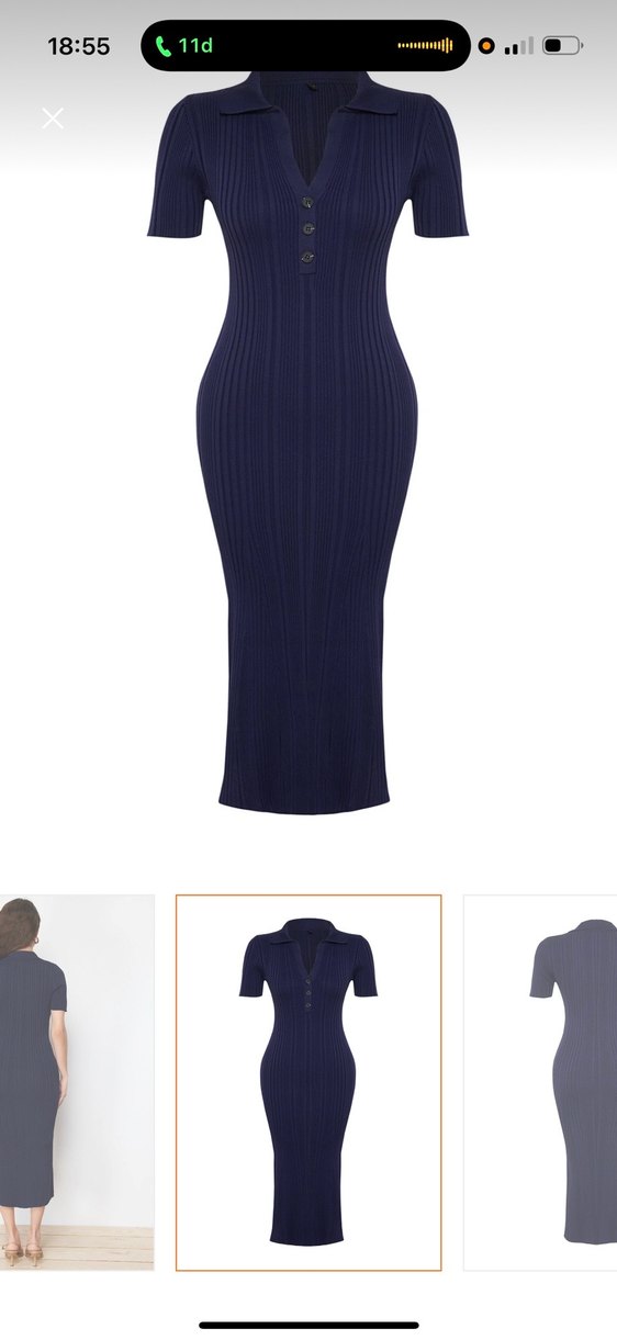 Kadın Lacivert Uzun Triko Elbise - Görsel 5