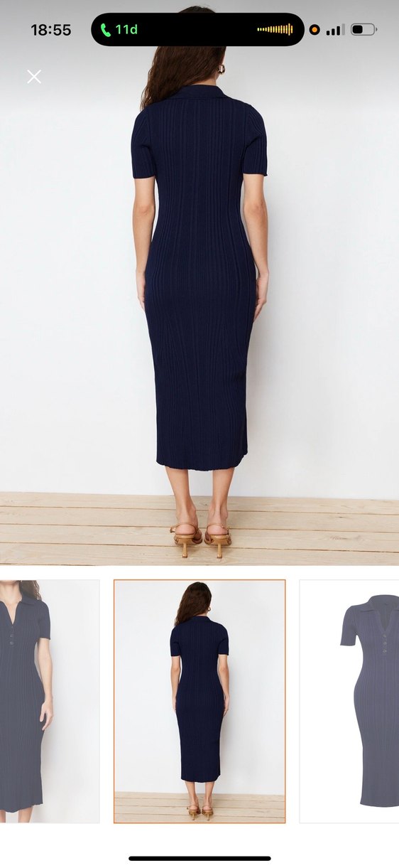 Kadın Lacivert Uzun Triko Elbise - Görsel 4
