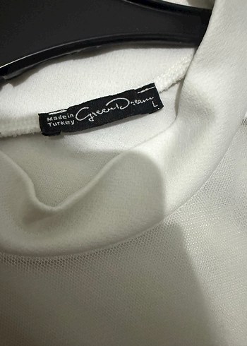 Beyaz, Uzun Kollu, Kısa Belden Bağlamalı Bluz - Görsel 4