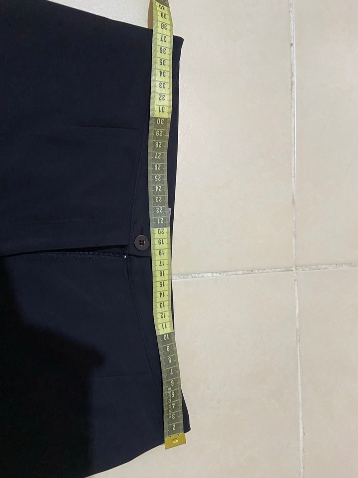 Siyah Kadın Midi Kumaş Pantolon kalıbı dar 38 - Görsel 3