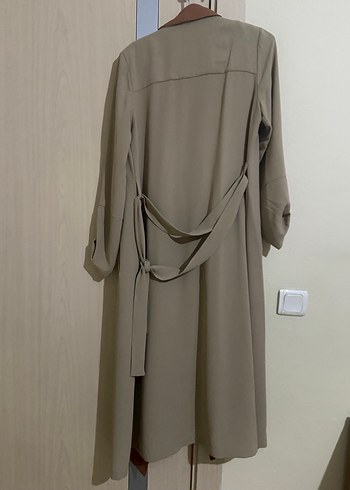 Bej Uzun Kesim Kadın Trençkot - Görsel 6