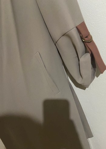 Bej Uzun Kesim Kadın Trençkot - Görsel 5