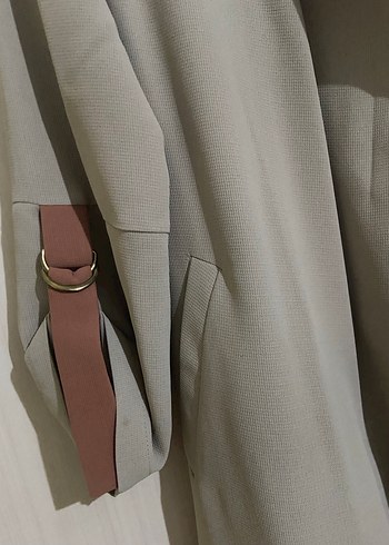 Bej Uzun Kesim Kadın Trençkot - Görsel 3