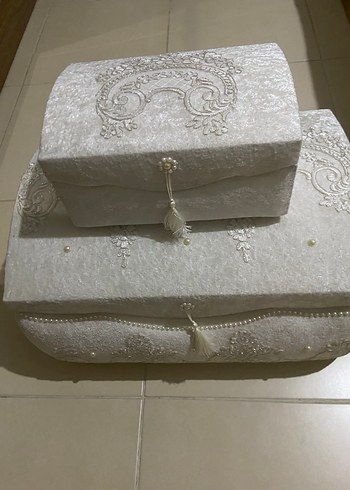 İnci Detaylı Beyaz Vintage Düğün Aksesuarları - Görsel 2