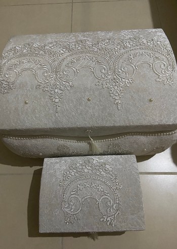 İnci Detaylı Beyaz Vintage Düğün Aksesuarları - Görsel 4
