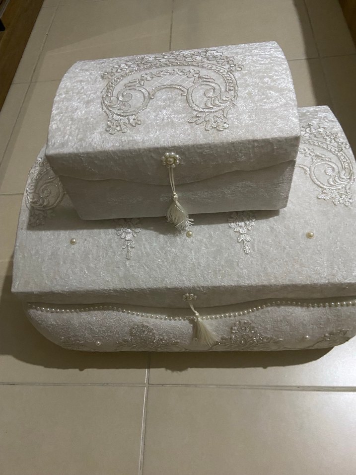 İnci Detaylı Beyaz Vintage Düğün Aksesuarları - Görsel 2