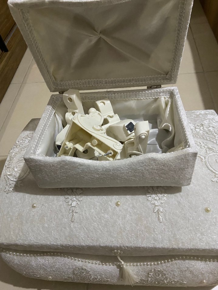 İnci Detaylı Beyaz Vintage Düğün Aksesuarları - Görsel 3