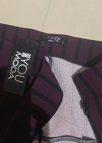 Bordo Pilili Uzun Kadın Ofis Kabanı - Görsel 5