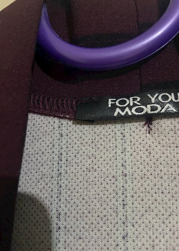 Bordo Pilili Uzun Kadın Ofis Kabanı - Görsel 2