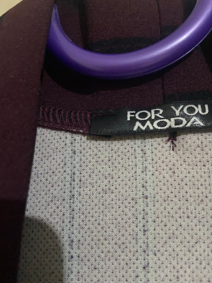 Bordo Pilili Uzun Kadın Ofis Kabanı - Görsel 2