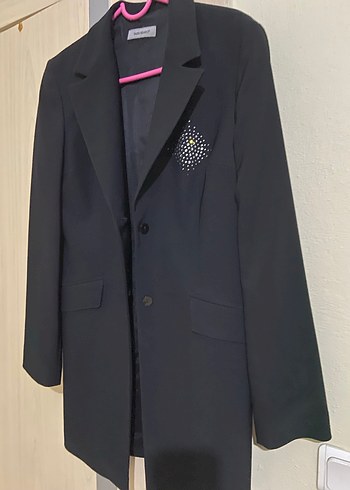 Siyah Düğmeli Kadın Blazer Ceket - Görsel 2