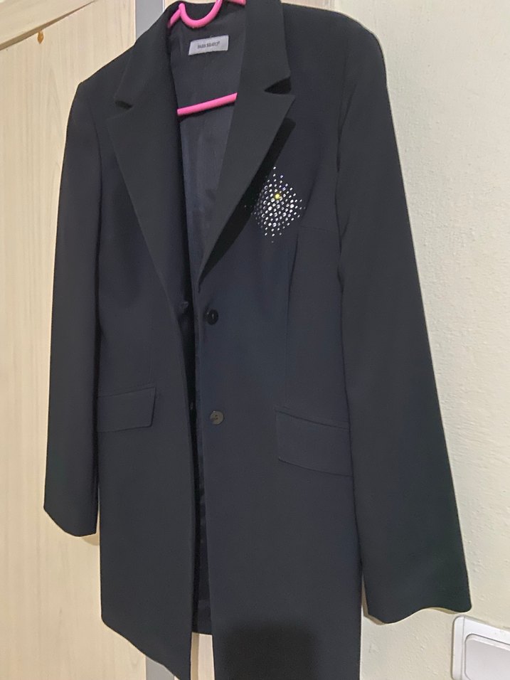 Siyah Düğmeli Kadın Blazer Ceket - Görsel 2