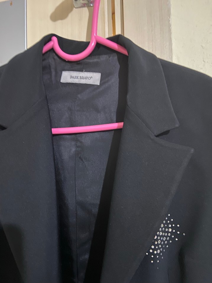 Siyah Düğmeli Kadın Blazer Ceket - Görsel 3