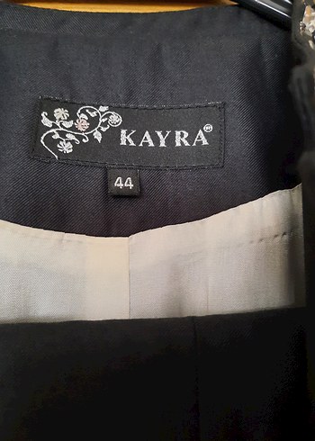 44 Beden boncuk işlemeli Siyah Kadın uzun ceket ve pantalon