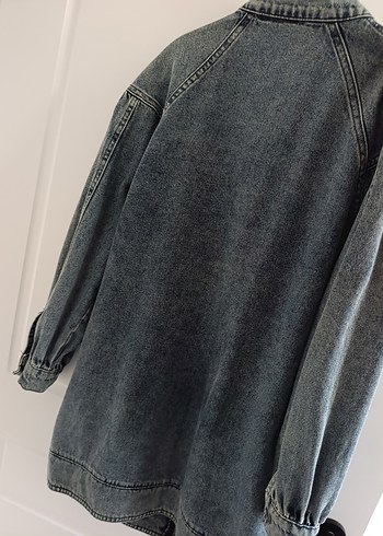 m Beden lacivert Renk Gri Düğmeli Kadın Denim Ceket