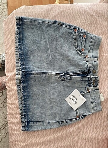 Denim mini etek