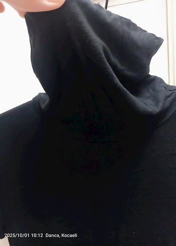 m Beden siyah Renk Siyah Balıkçı Yaka Kısa Kollu Kadın bady