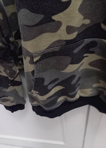 s Beden kahverengi Renk Kahverengi Kamuflaj Kapüşonlu erkek Sweatshirt