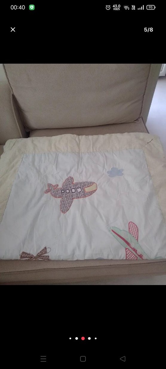 Nakışlı Beyaz Pastel Bebek Uyku Aksesuarı - Görsel 5