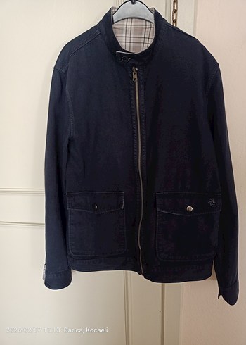 Düğmeli Gri  ekoseli çift taraflı Erkek Ceket penguin zip - Görsel 10