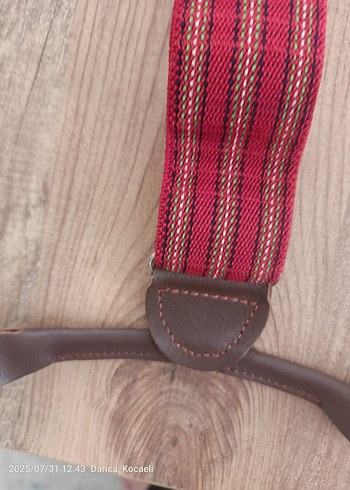 Bordo Çizgili pantolon Askısı - Görsel 5