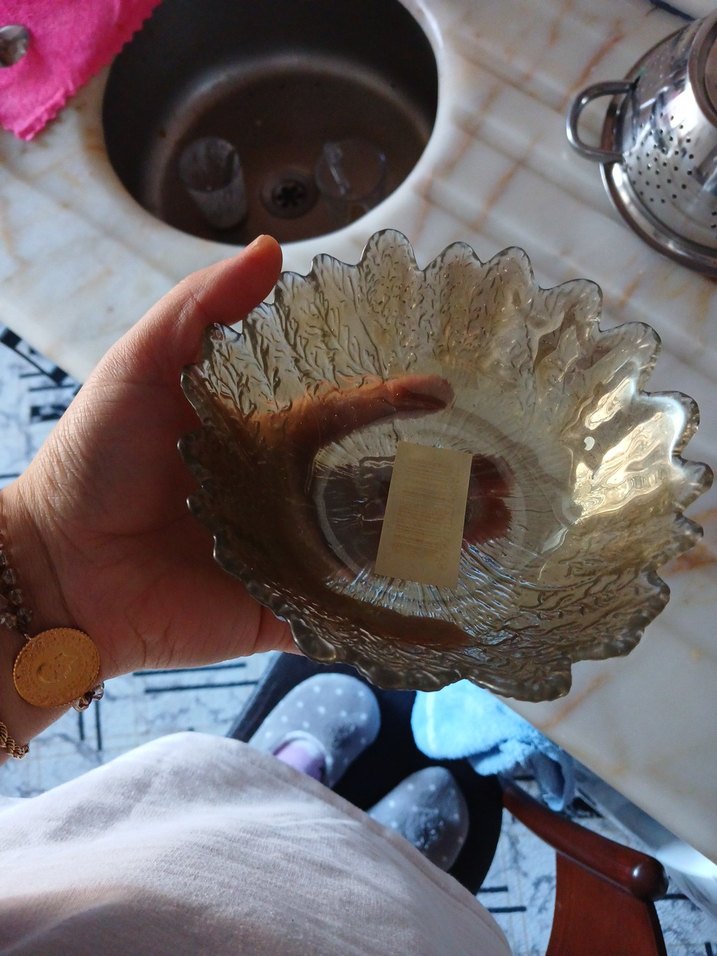 Parlak Altın Renk Yılan Desenli Tabak - Görsel 2