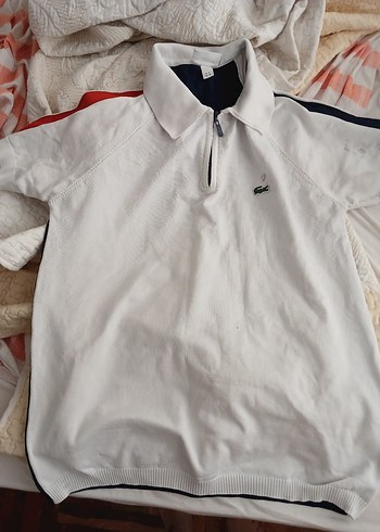 Erkek Beyaz Polo Yaka Kısa Kollu Tişört