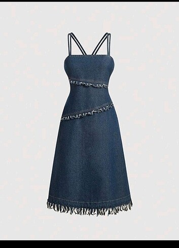 İthal ürün denim elbise