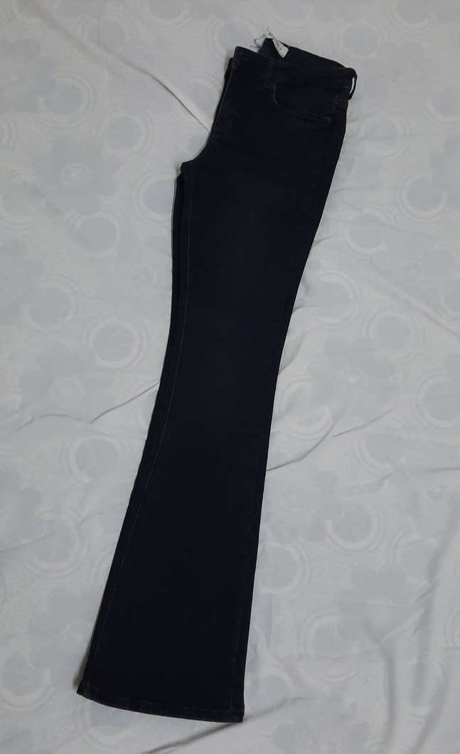 Zara antrasit ispanyol paça normal bel kot pantolon - Görsel 3