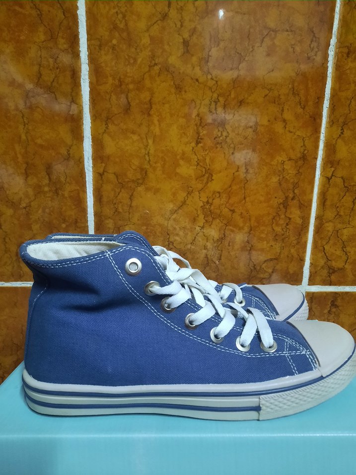 Mavi Denim Bağcıklı Kadın Sneakers - Görsel 3