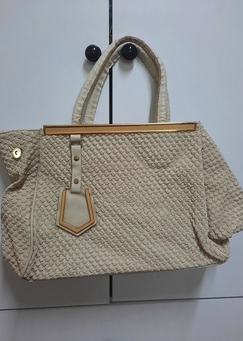 Detaylı Beyaz Deri Kadın Çanta - Görsel 2