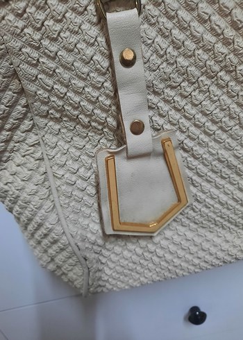 Detaylı Beyaz Deri Kadın Çanta - Görsel 3