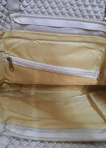 Detaylı Beyaz Deri Kadın Çanta - Görsel 5