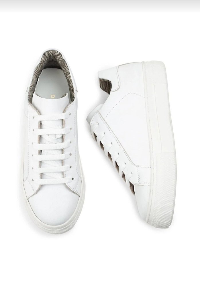 Beyaz hakiki Deri Bağcıklı Kadın Spor Ayakkabı - Görsel 2