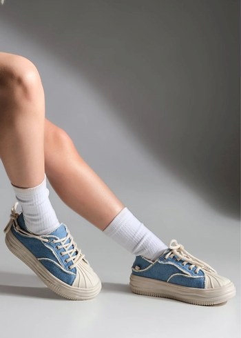 Mavi Denim Spor Ayakkabı Ruffled Detaylı - Görsel 6
