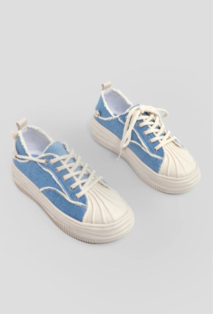 Mavi Denim Spor Ayakkabı Ruffled Detaylı - Görsel 3